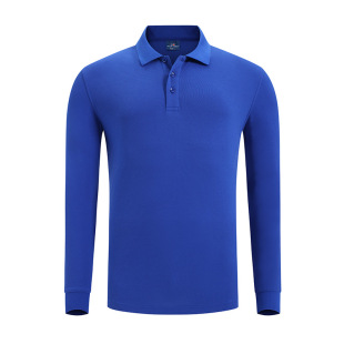 Lapel long sleeve polo shirt custom solid color work clothes embroidered advertising cultural shirt work clothes diy custom logo
