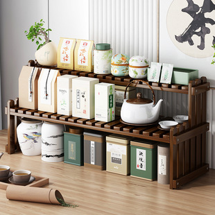 Desktop Bogu Rack Tea Rack Solid Wood New Chinese Tea Table Storage Rack Small Tea Table Ornaments Tea Set Storage Rack