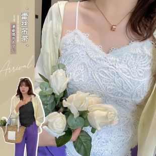 W804 Xuan Chen Large Size Women's Clothing Korean Style Fresh Style Lace Sling Chubby Sister Summer New Sexy Inner Vest