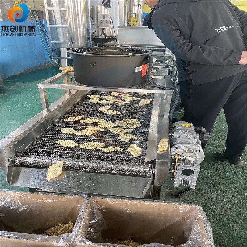 全自动豆花干油炸机器 不锈钢板带防变形油炸机 豆腐串油炸生产线