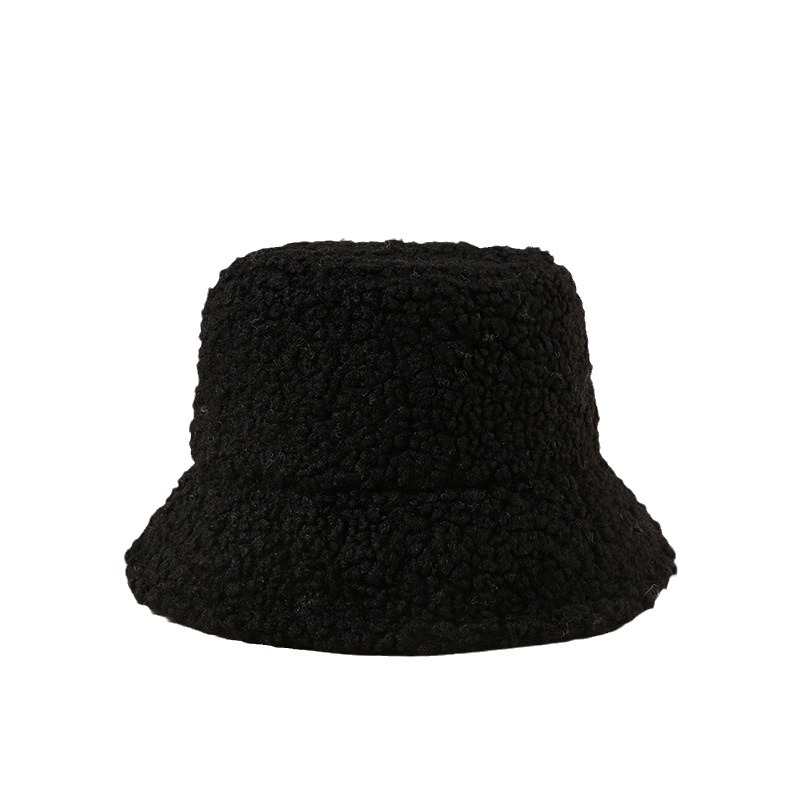 Otoño e invierno nuevo sombrero femenino de peluche de terciopelo pescador sombrero caliente a prueba de sol de ala ancha cara-mirando pequeño sombrero de cuenca moda coreana
