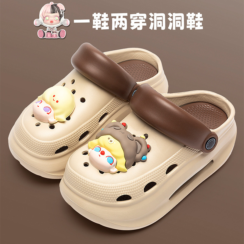 Adult Women's Thick-Soled Clogs Women's New Non-Slip Beach Heightening Toe Sandals Slippers Women's Summer Outer Wear