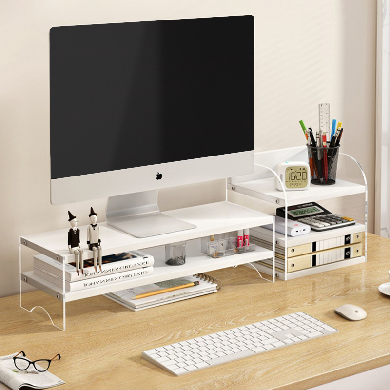 Desktop Computer Elevated Screen Monitor Base Storage Office Desk Storage Rack Notebook Stand