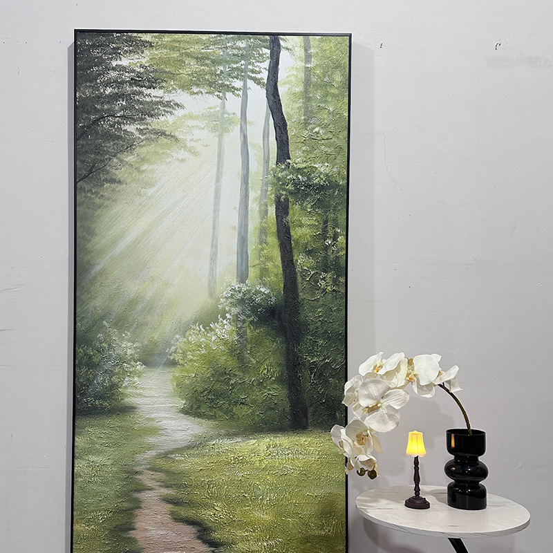 Custom Wizard of Oz Forest Path Pure Hand-painted Oil Painting Texture Painting Living Room Dining Room Hanging Painting Modern Decorative Painting