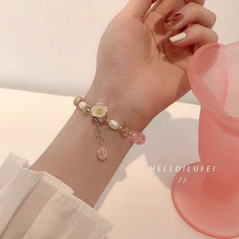 Süss Blume Glas Perlen Perle Frau Armbänder 1 Stück display picture 4