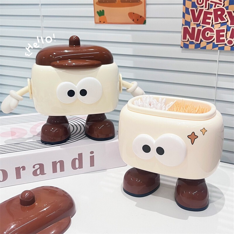 かわいい家庭用つまようじの綿棒の箱の家庭用つまようじの箱の創意的な歯の糸の収納箱の形の綿棒のつまようじの収納|undefined