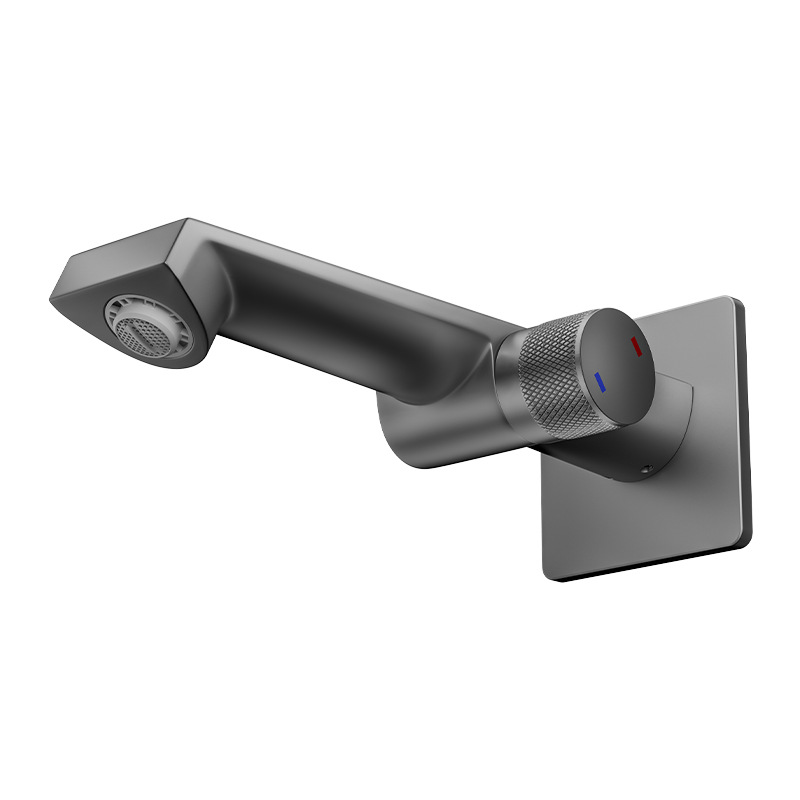Transfronterizo pistola gris lavabo grifo de pared incrustado grifo caliente y frío Hotel hogar oculto grifo en stock al por mayor