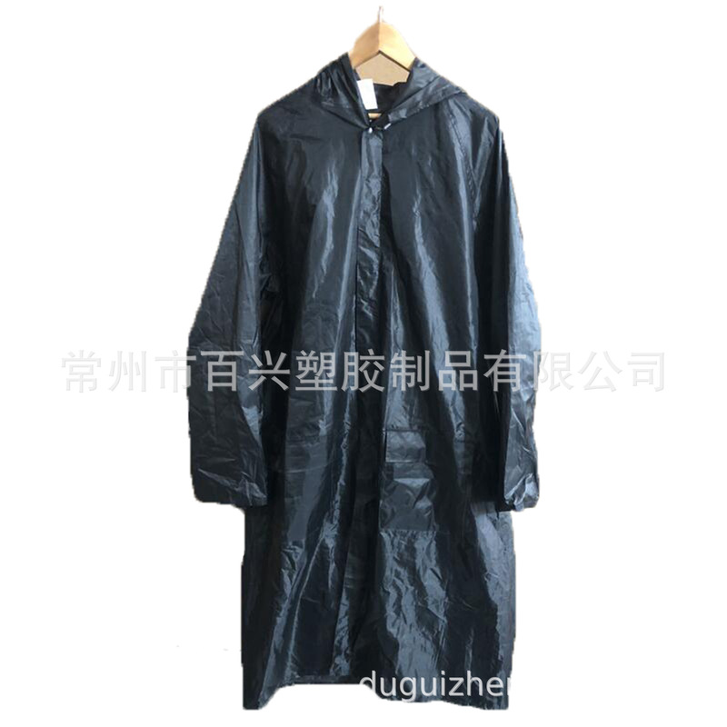 Changzhou Manufacturer Baixing Water-Resistant and Rain-Resistant Hooded Taped Raincoat, Lightweight Long-Sleeve Style, Long Hanging Design for Cycling, Heavy Rain Protection