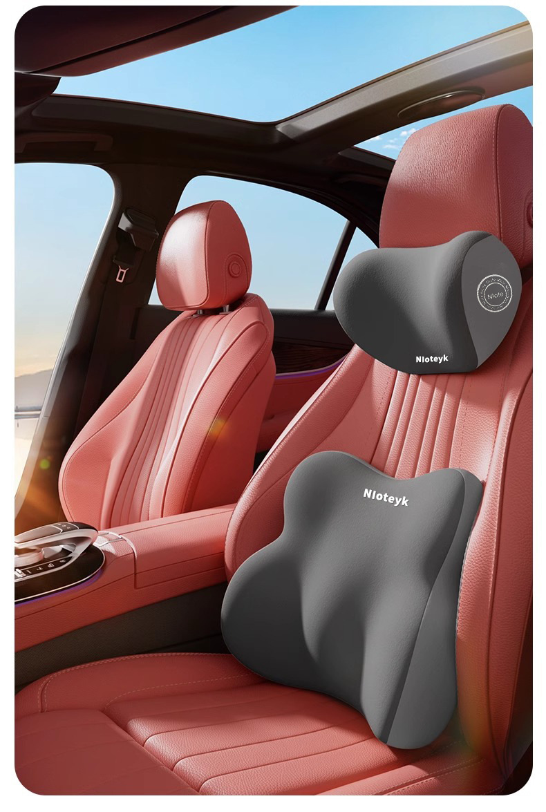 Cross-Border Car Headrest and Lumbar Support Cushion for Drivers, Long Sitting Protection, Lumbar Support Cushion for Car Use, Driving Lumbar Support Gadget