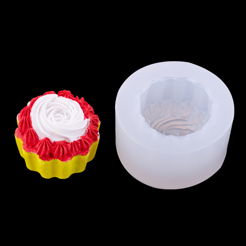 Simulación tridimensional pequeño pastel molde de silicona DIY epoxi arcilla yeso aromaterapia vela hecha a mano jabón fabricación Accesorios