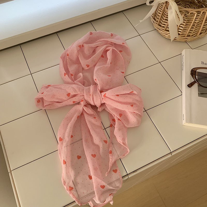 Pañuelo de seda, sentido de alta calidad, estilo francés, cinta montada, cinta para el cabello, bufanda de todo fósforo, chal, lunares, amor, bufanda de seda, bufanda pequeña