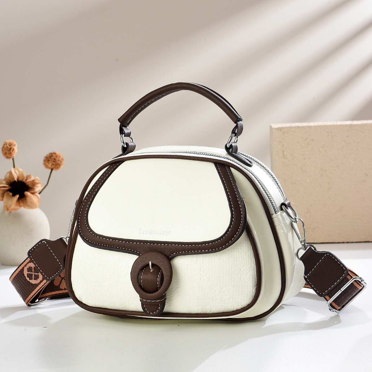 2025 nuevo bolso redondo de color de contraste bolso de moda bolso de verano bolso de mano de mujer