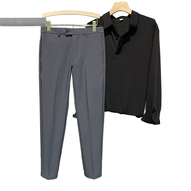 Lässige Herrenhose mit geradem Schnitt und lockerer Passform – Stilvolle, vielseitige Hose für trendige Outfits (Schwarz, Dunkelgrau, Khaki, Hellgrau)_voghion.com