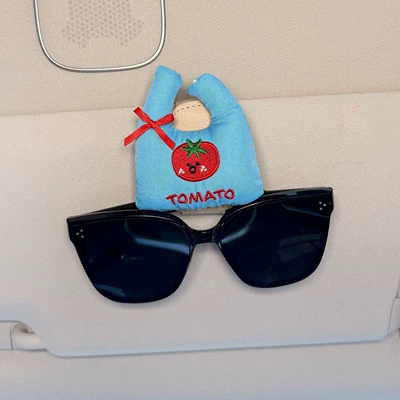 Car Glasses Clip/Bill Clip Holder for Interior Use, Sunglasses - single-beige-glasses-clip-blue-tomato-ragdoll-bag