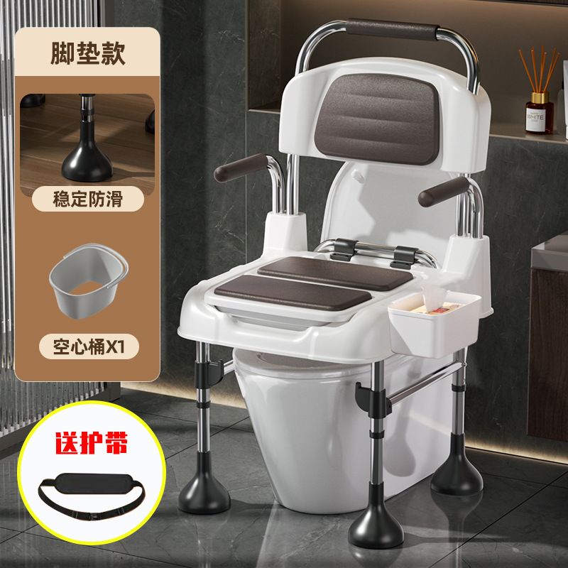 Silla de Baño Móvil para Adultos Mayores y Embarazadas Acero Inoxidable Antideslizante para Interior image 7