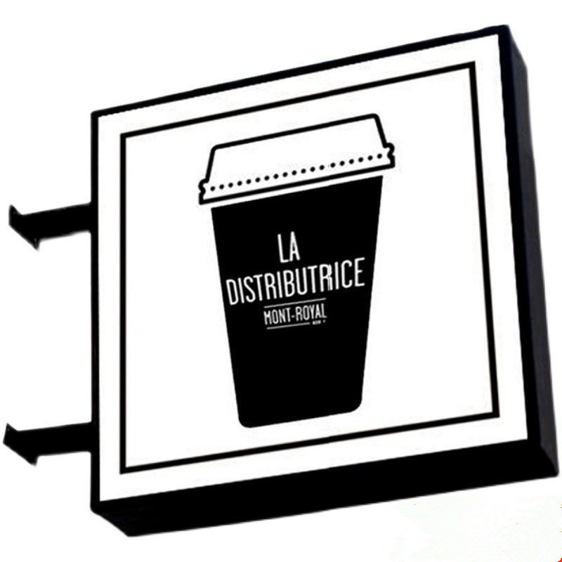 门头广告灯箱亚克力方形圆形双面防水LED吸塑灯箱侧挂式招牌户外