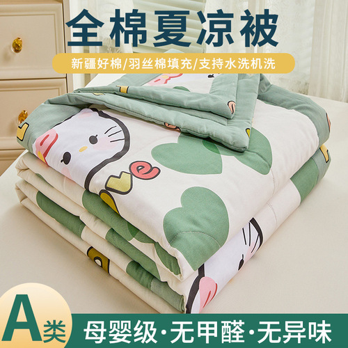  New Class A Cotton Summer Quilt Pure Cotton Air Conditioning Quilt Thin Quilt Machine Washable Bedding Wholesale Live Delivery