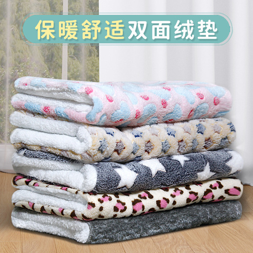 Winter velvet warm cat mat for pet dogs and cats Thick blanket cat cage platform mat dog mat sleeping mat
