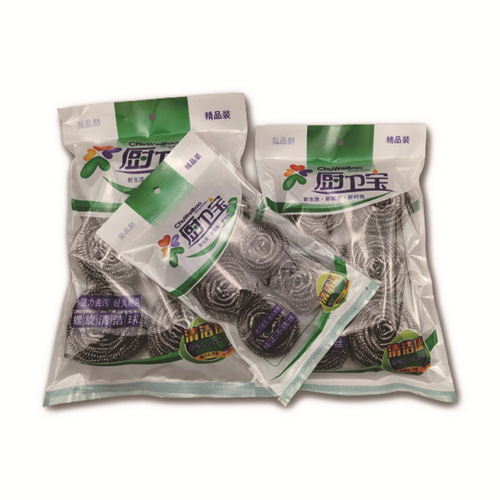 Pack of 6 stainless steel wire balls for home use, large kitchen cleaning balls, self-sealing dishwashing and pot cleaning balls