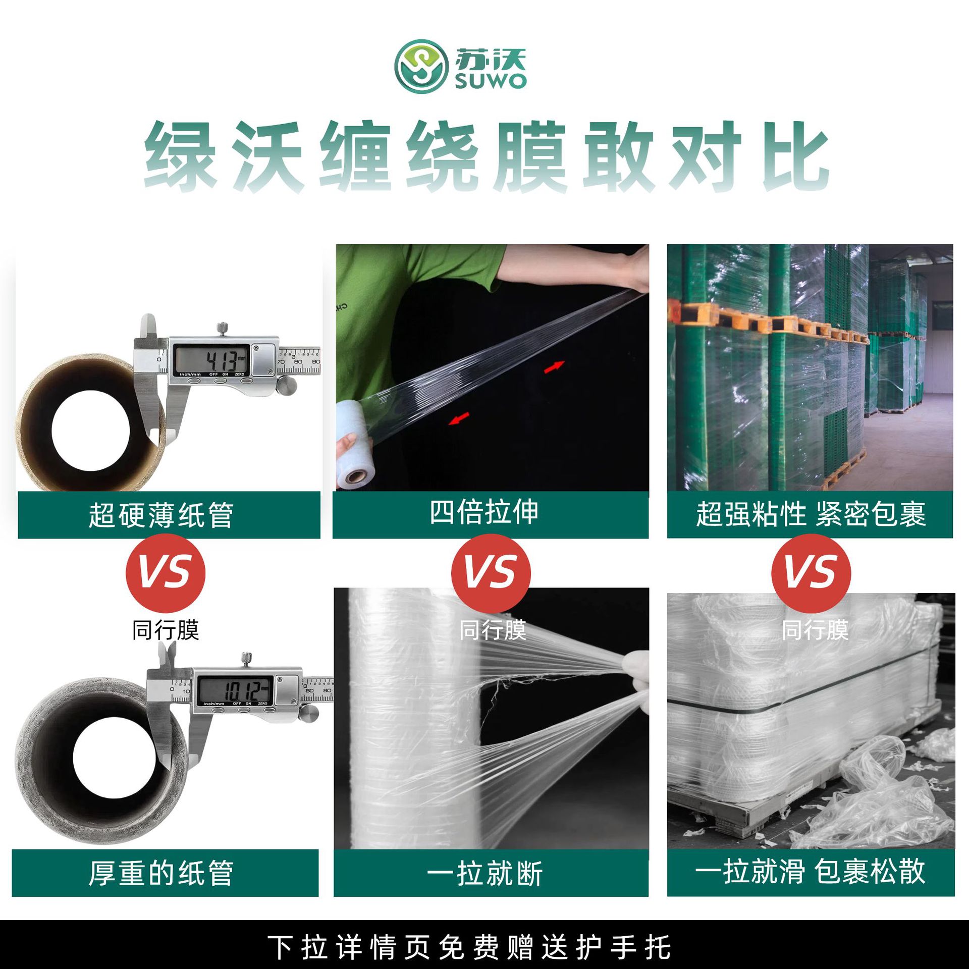 Venta directa de fábrica Película estirable Empaquetado Película de embalaje especial Película estirada PE Película industrial Película de plástico móvil Película circundante