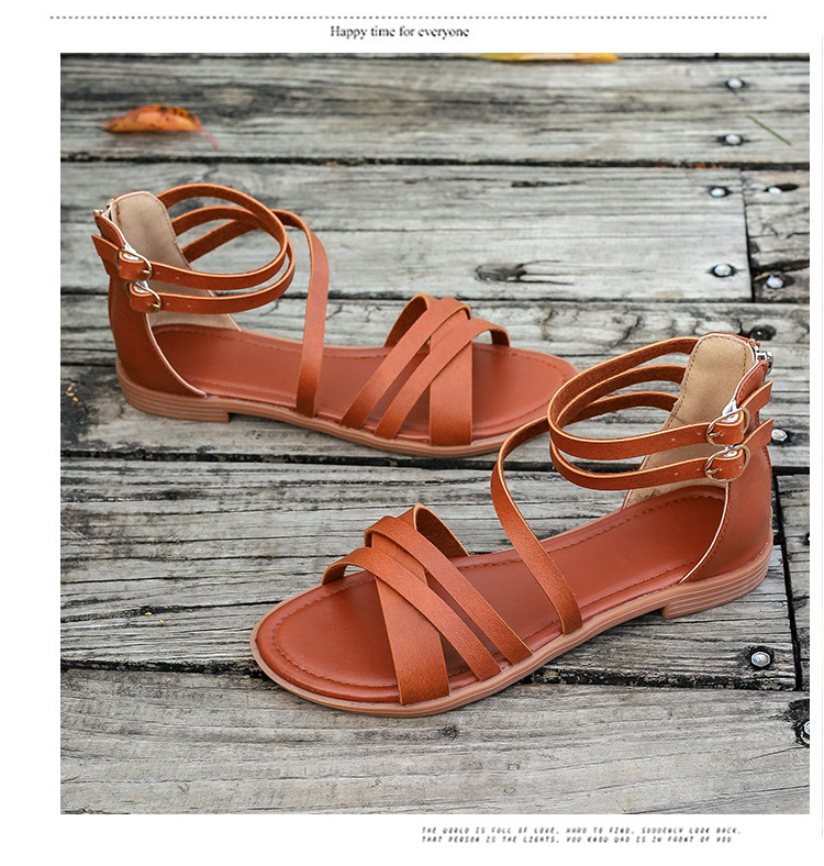 Women's Roman Style Solid Color Open Toe Roman Sandals display picture 13