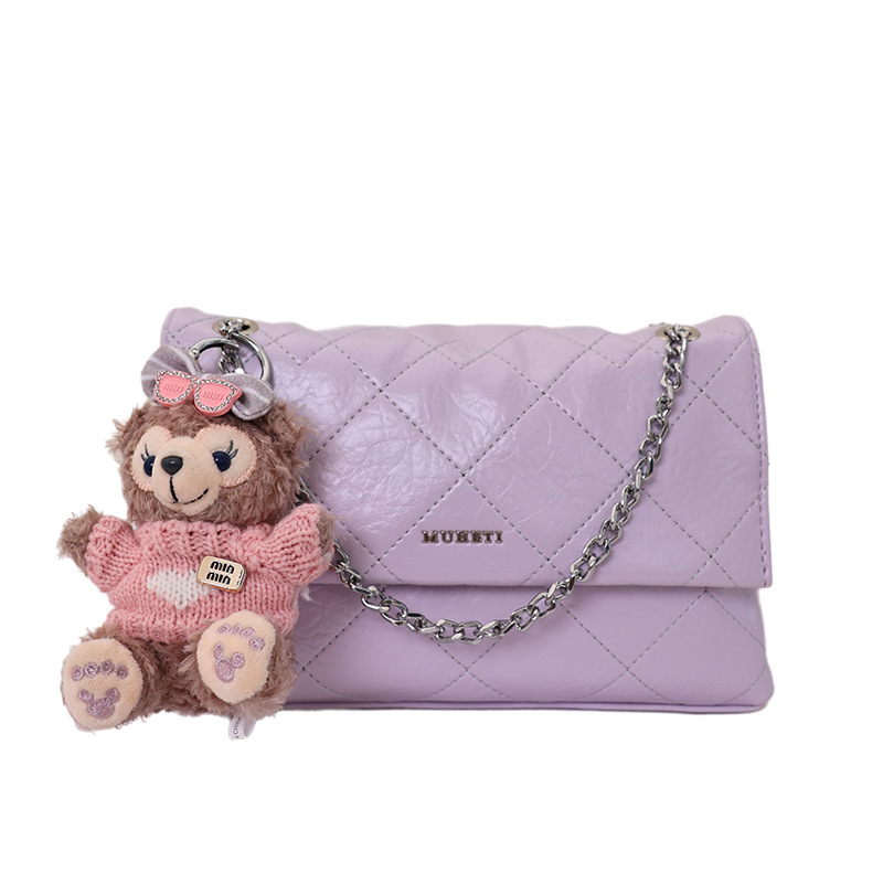 Bolso para mujeres 2026 nueva moda cadena de diamante bolso cuadrado de alta calidad lujoso ligero exquisito mochila de hombro