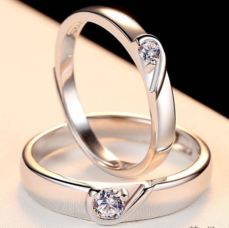 Fashion Heart Shape Copper Inlay Zircon Rings 1 Piece display picture 3