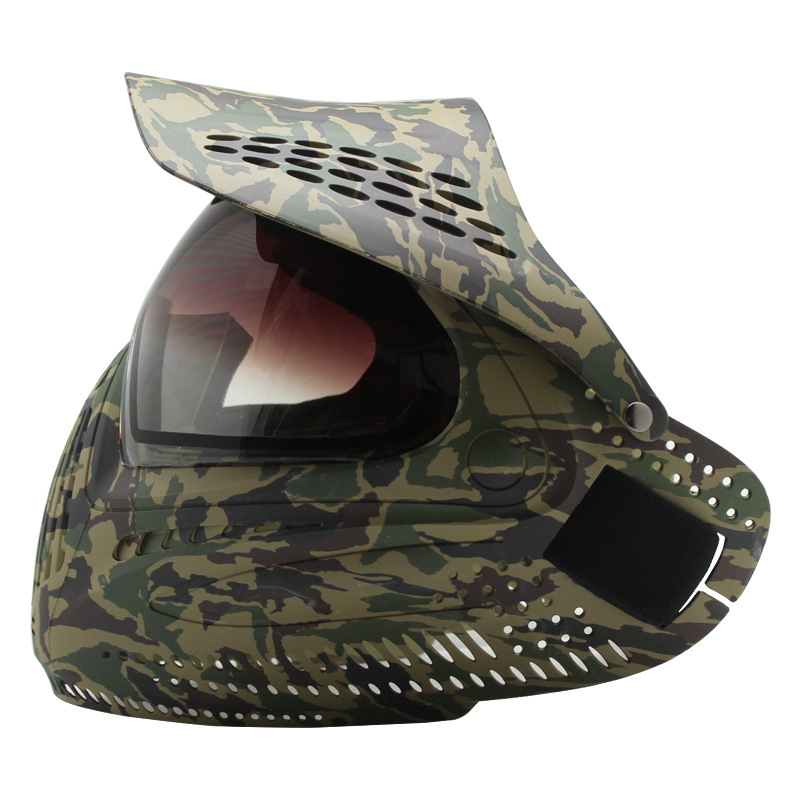 绿色迷彩二代面罩 跨境彩弹cs面罩 paintball airsoft 训练头盔
