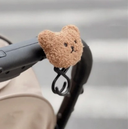 Korean ins style stroller hook maternal and child backpack walking artifact stroller baby bear head mommy bag hook