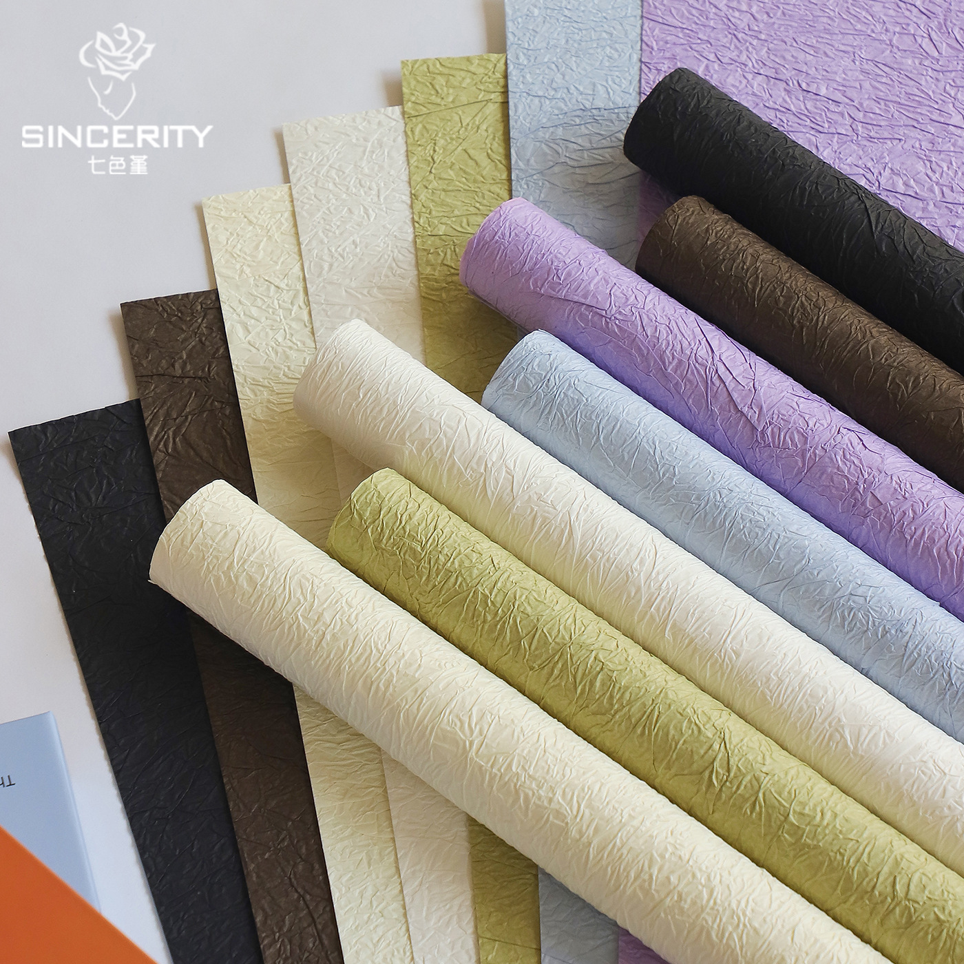 Siete colores cordier pequeña serie de papel de piedra sin cortar papel de embalaje de flores de alta calidad material floral florista floral