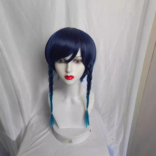 Original God Wendy COS Wig Gradient Dyeing Anti-warped Braids Mid-length Hair Anime cosplay Wig