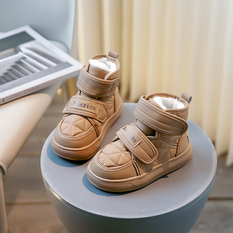 Scarponi da neve per bambini, scarpe in morbido cotone isolante, scarponi invernali medi e grandi per bambini, pane in velcro_voghion.com