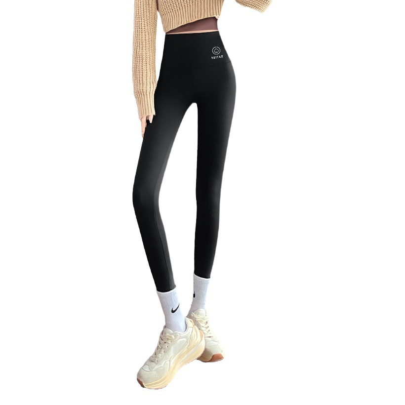 No Embarrassment Line Shark Pants Women's Fleece-lined Outer Wear Autumn and Winter Slimming New Barbie Large Size Thickened Foot Yoga Pants