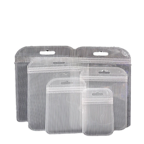 Self-sealing bags, white striped plastic bags, translucent frosted bags, small trinket bags for the ground, thick clothing zipper bags
