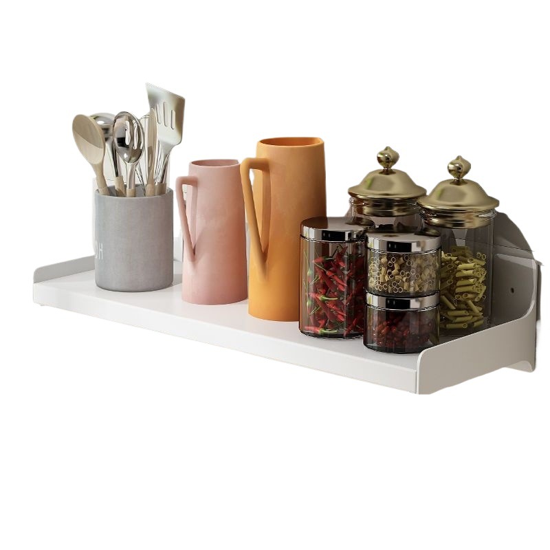 Estante de cocina sin perforación tipo pared separador blanco condimentar pared horno de microondas almacenamiento multifuncional image 6