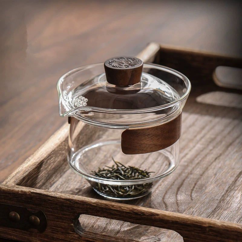 Glass tea cup, tea set, grabber, anti-scald