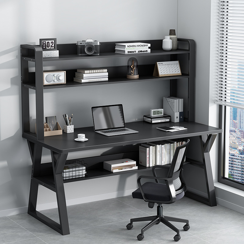 Computer desktop desk simple desk bookshelf integrated office desk and chair combination middle school student study table girl bedroom Computer desktop desk simple desk bookshelf integrated office desk and chair combination middle school student study table girl bedroom