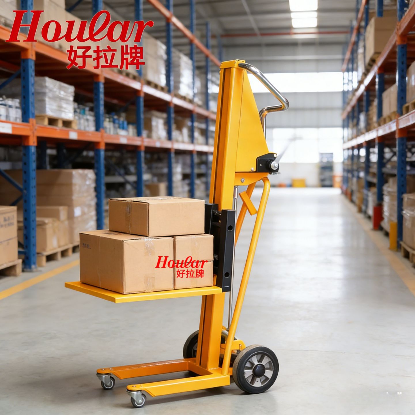 MF-B 120kg升1.05米迷你型手摇升高车手摇机械堆高车升降小型叉车