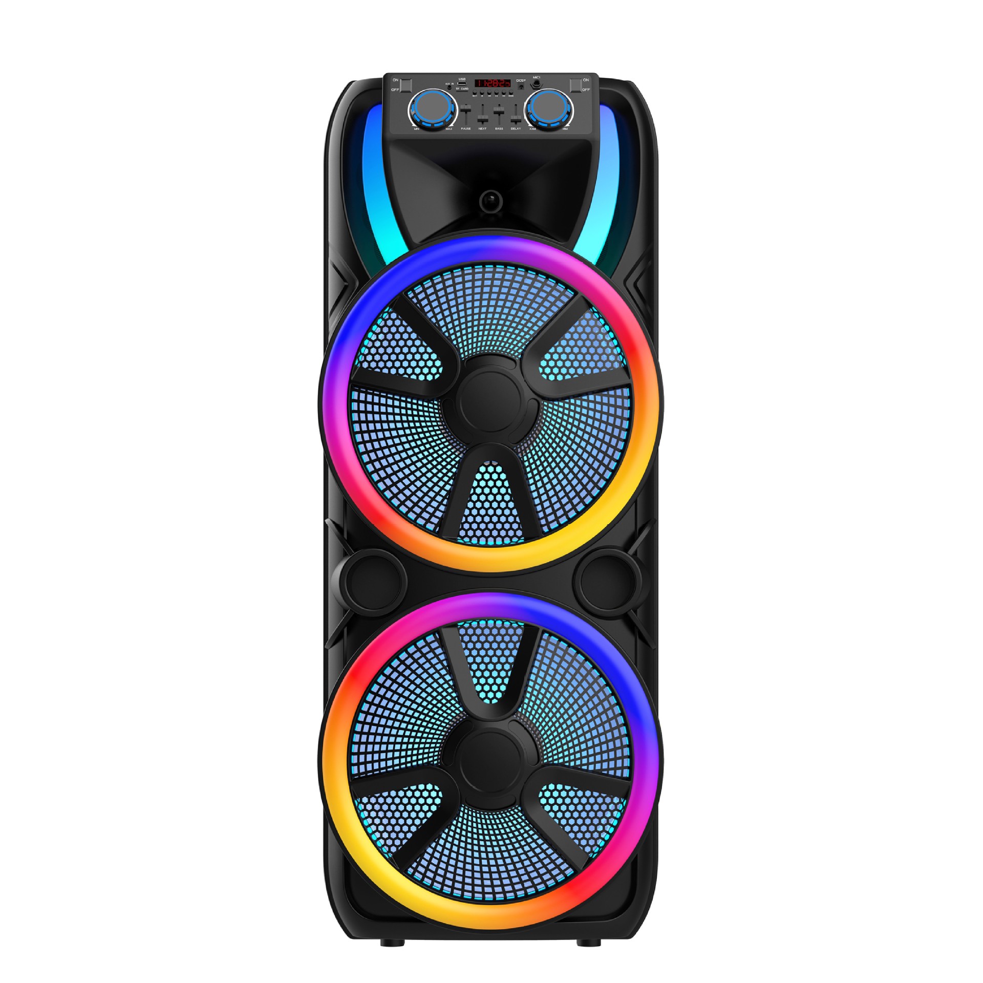 Fábrica de comercio exterior doble 15 pulgadas altavoces Bluetooth coloridos al aire libre alta potencia micrófono inalámbrico K canto cuadrado danza estéreo 1