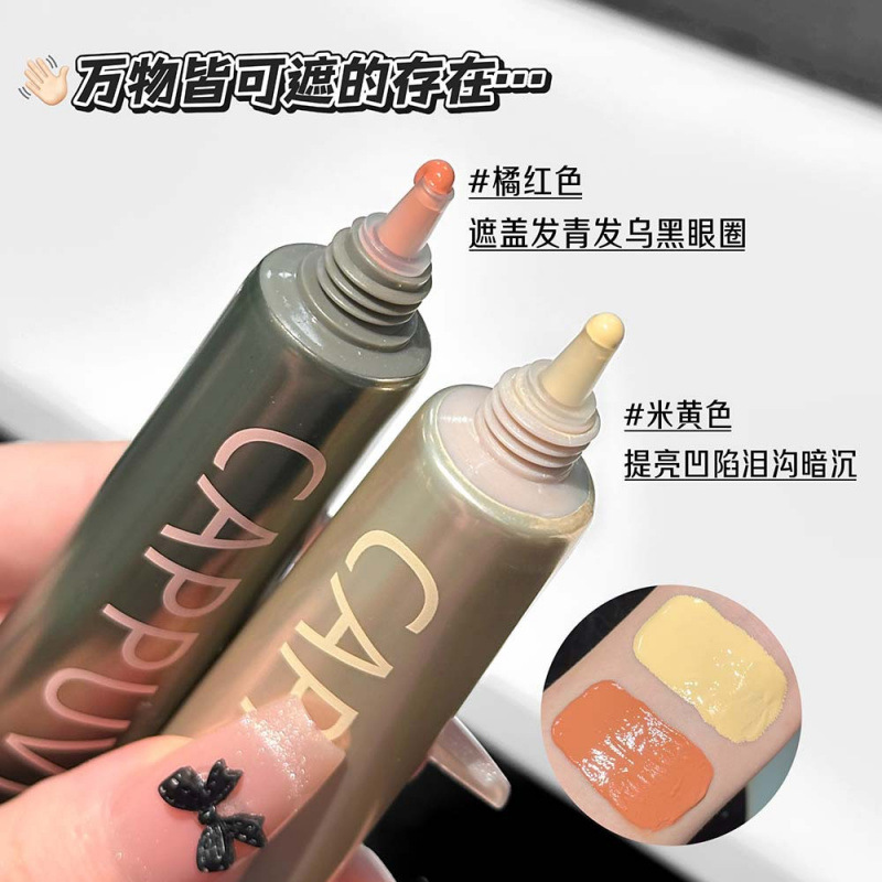 CAPPUVINI Color Correction Concealer para cubrir las manchas faciales, acné, maquillaje hidratante y seco, concelador de color