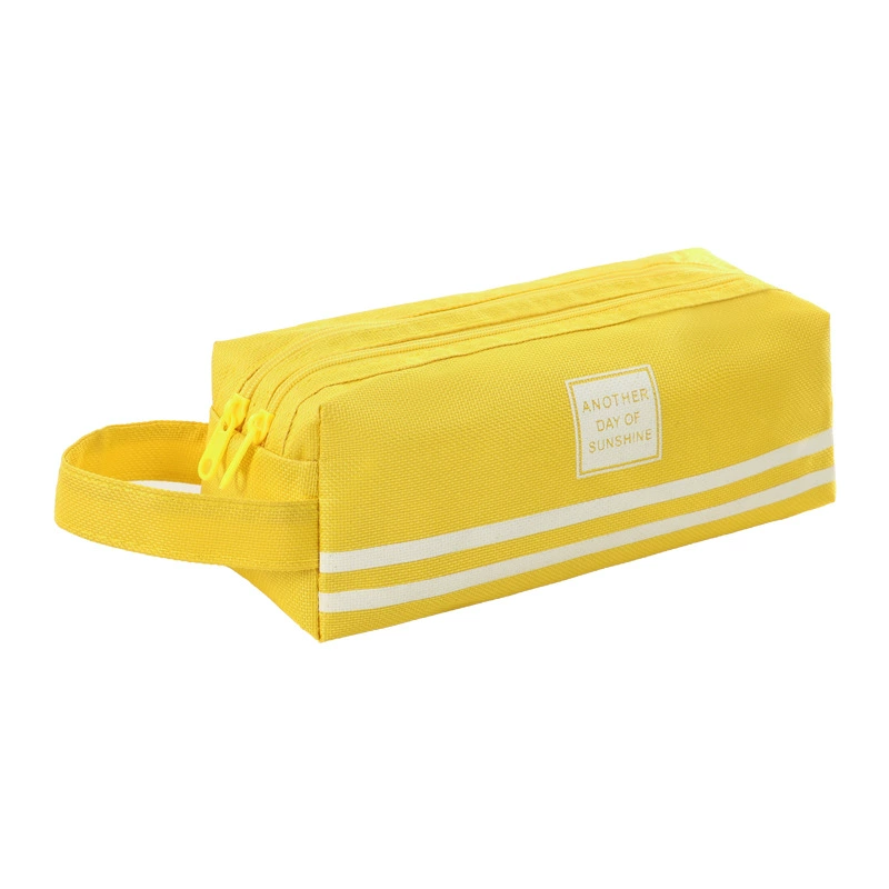 Double-Layer Oxford Pencil Case, Handheld Large Capacity, Korean Style, Elementary Students