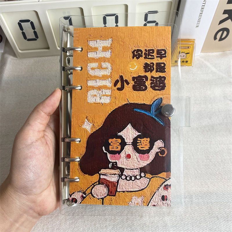 느슨한 잎 금융 저널 책 분리 가능한 학생 가족 다기능 귀여운 노트북 저장 세부 정보 저널 북