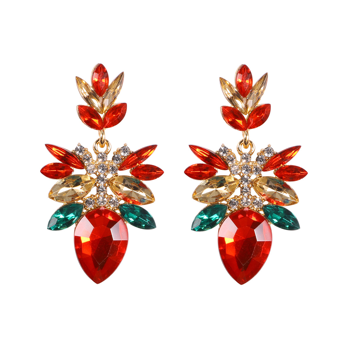 15g Weight Artificial Gemstones Inlay Material Drop Earrings Classification 1 Pair Quantity Daily Occasion Alloy Material Water Droplets Pattern Women'S Gender Rhinestone Design Retro Style Retro Water Droplets Alloy Rhinestone Artificial Gemstones Drop Earrings 1 Pair 4