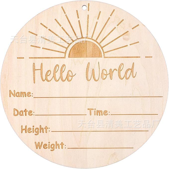 10.16cm recién nacido de madera de doble cara tallado hito mes del bebé película redonda conmemorativa accesorios de la foto del bebé