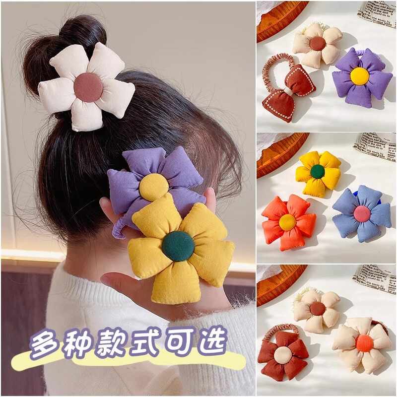 子供用ヘアアクセサリー 花柄蝶結びヘアゴム 女の子用ヘアアクセサリー ガールズヘアゴム ヘアフラワー飾り ベビーヘアゴム 蝶結び|undefined