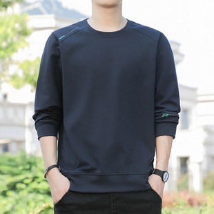 Sweater men's spring and autumn new round neck pullover comfortable bottoming shirt youth versatile large size sports casual top