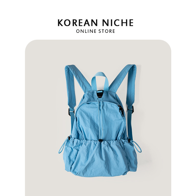 2024 Sommer neuer koreanischer Nischenrucksack mit großer Kapazität und gefaltetem, leichtem Nylon-Freizeit-Pendler-Reiserucksack_voghion.com