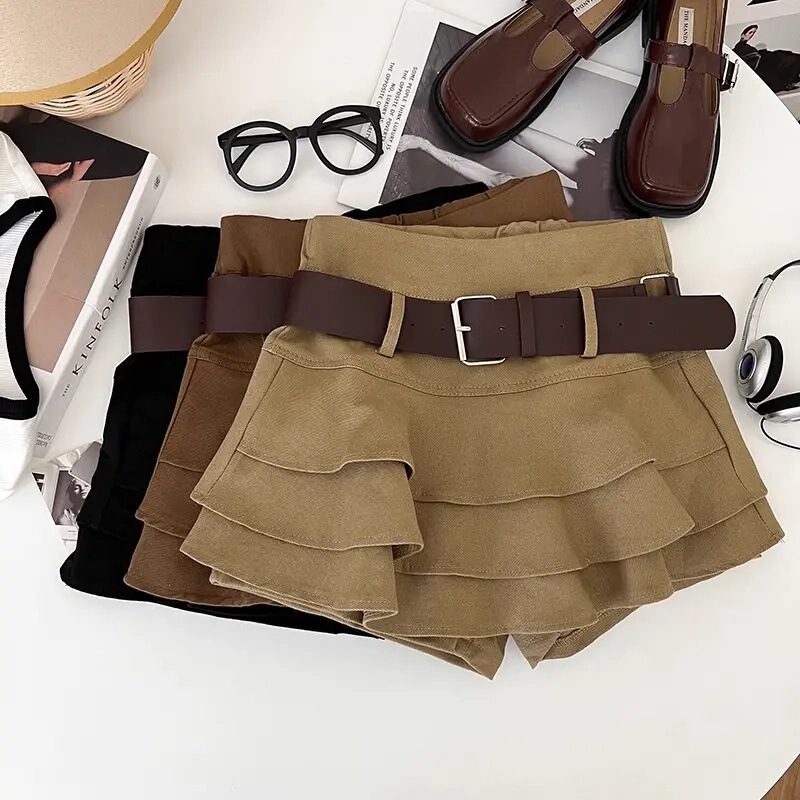 Brown Hot Girl Cake Skirt A-Line Skirt Women's 2025 New Autumn and Winter Small High Waist Temperament Easiest for Match Short Skirt
