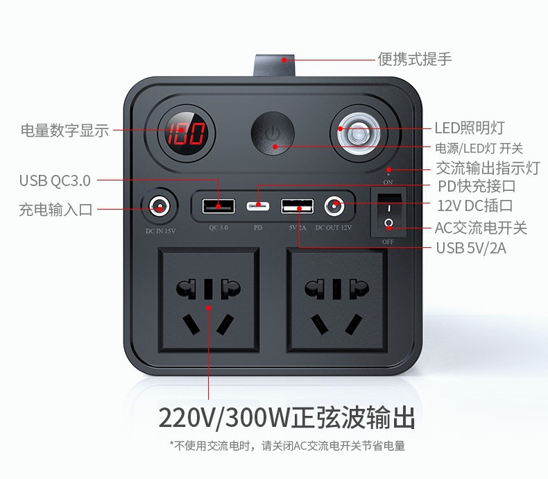 Xiaonengren 220V Outdoor Portable Power Bank Battery for Home and Car Emergency Start, Backup Power for Power Outages