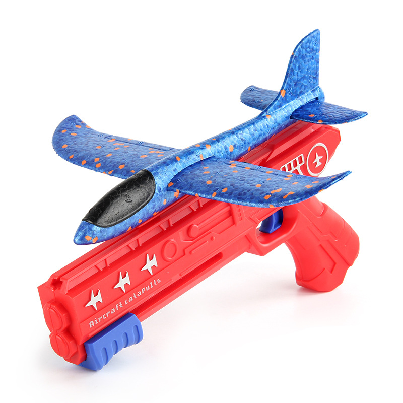 Tiktok Venta caliente espuma luminosa Catapulta Aviones pistola lanzador de mano planeador juguetes para niños al aire libre puesto juguetes del mercado nocturno